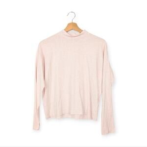 Everlane Light Heather Pink Mock Neck Long Sleeve Tee Size XS
